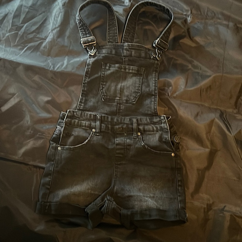 Small women’s black denim overalls